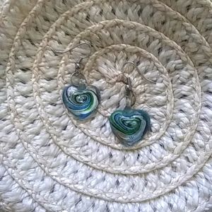 Heart Shaped Murano Glass Earrings